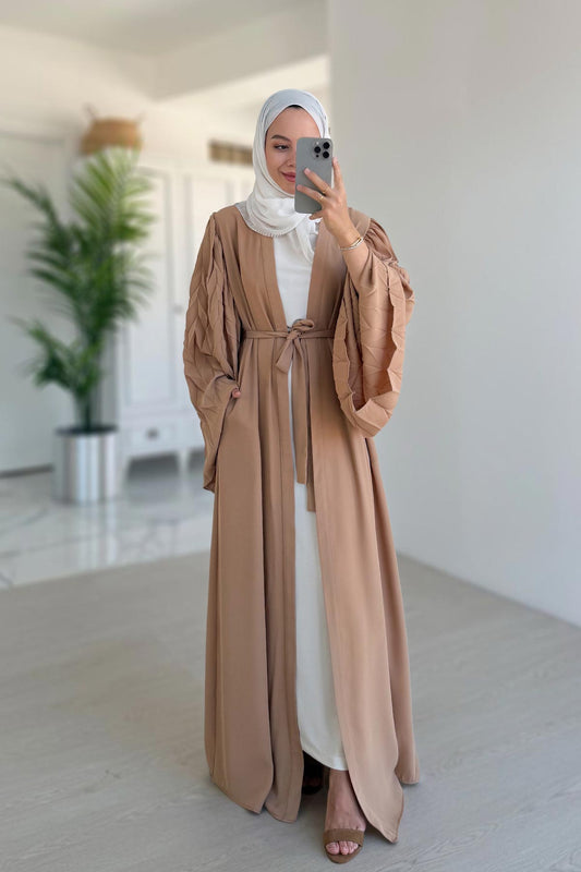 Spanish Sleeve Pocket Abaya - Beige