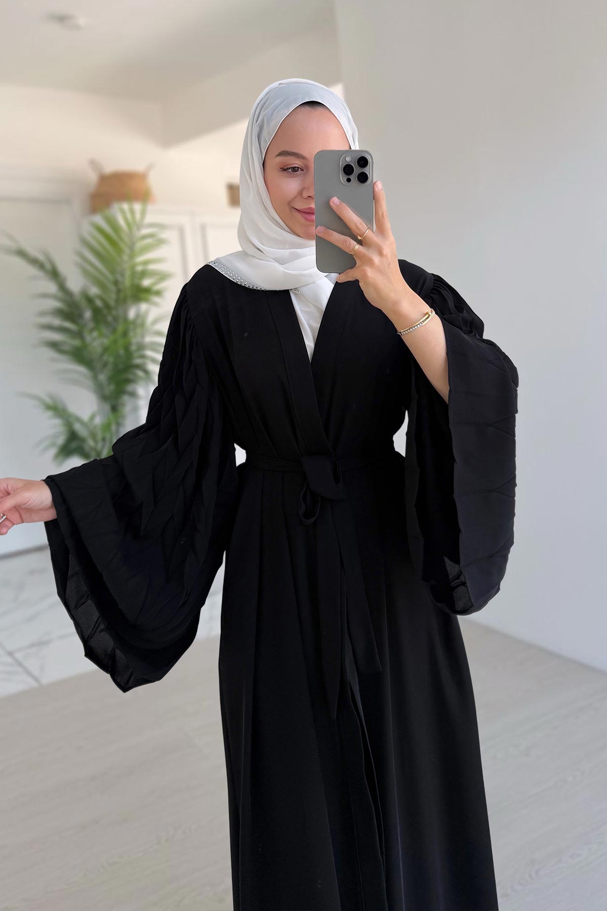 Spanish Sleeve Pocket Abaya - Navy Blue