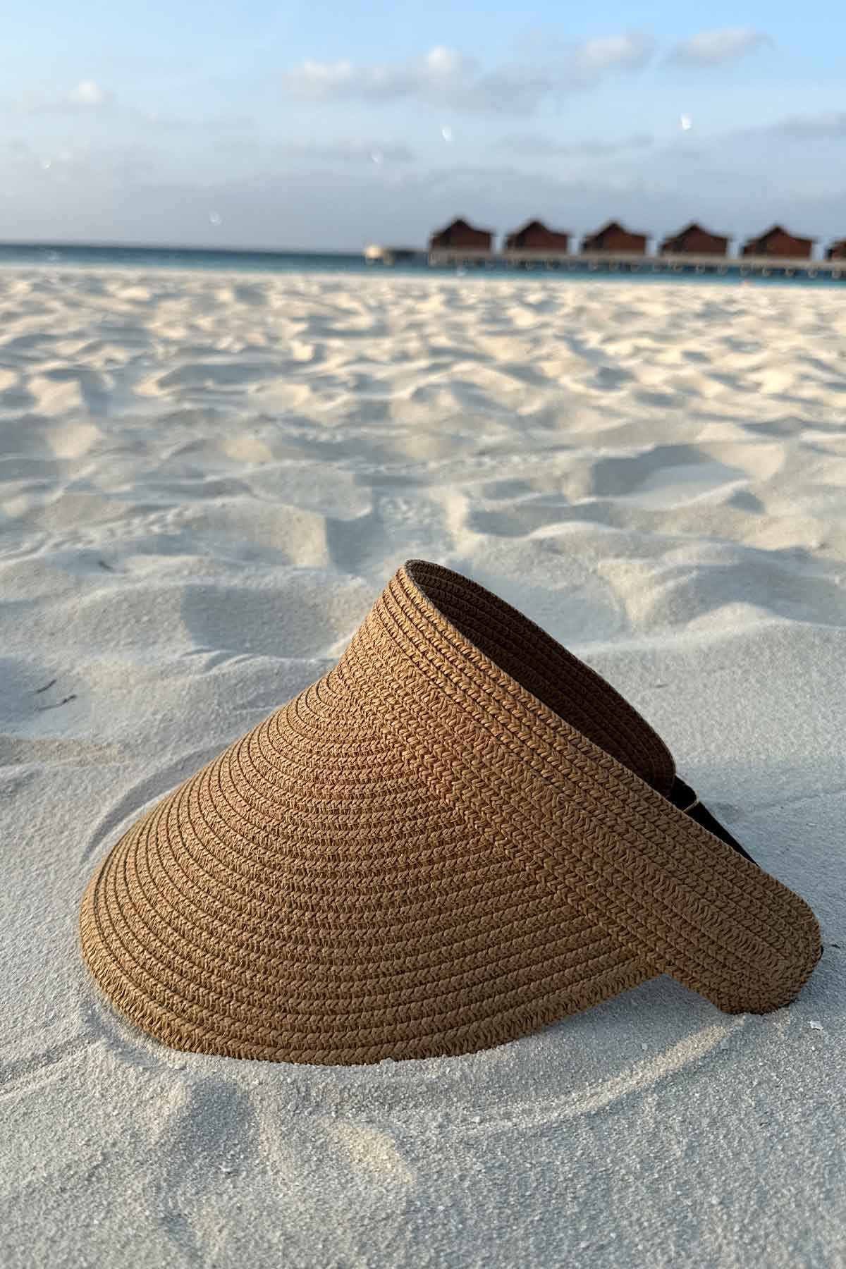 Adjustable Straw Visor Hat - Camel