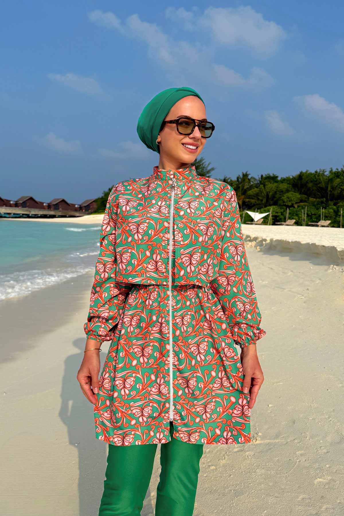 Ivy Modest Swimsuit - Green