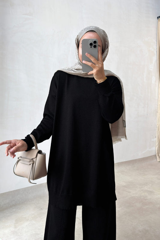 Sparkling Mercerized Suit - Black