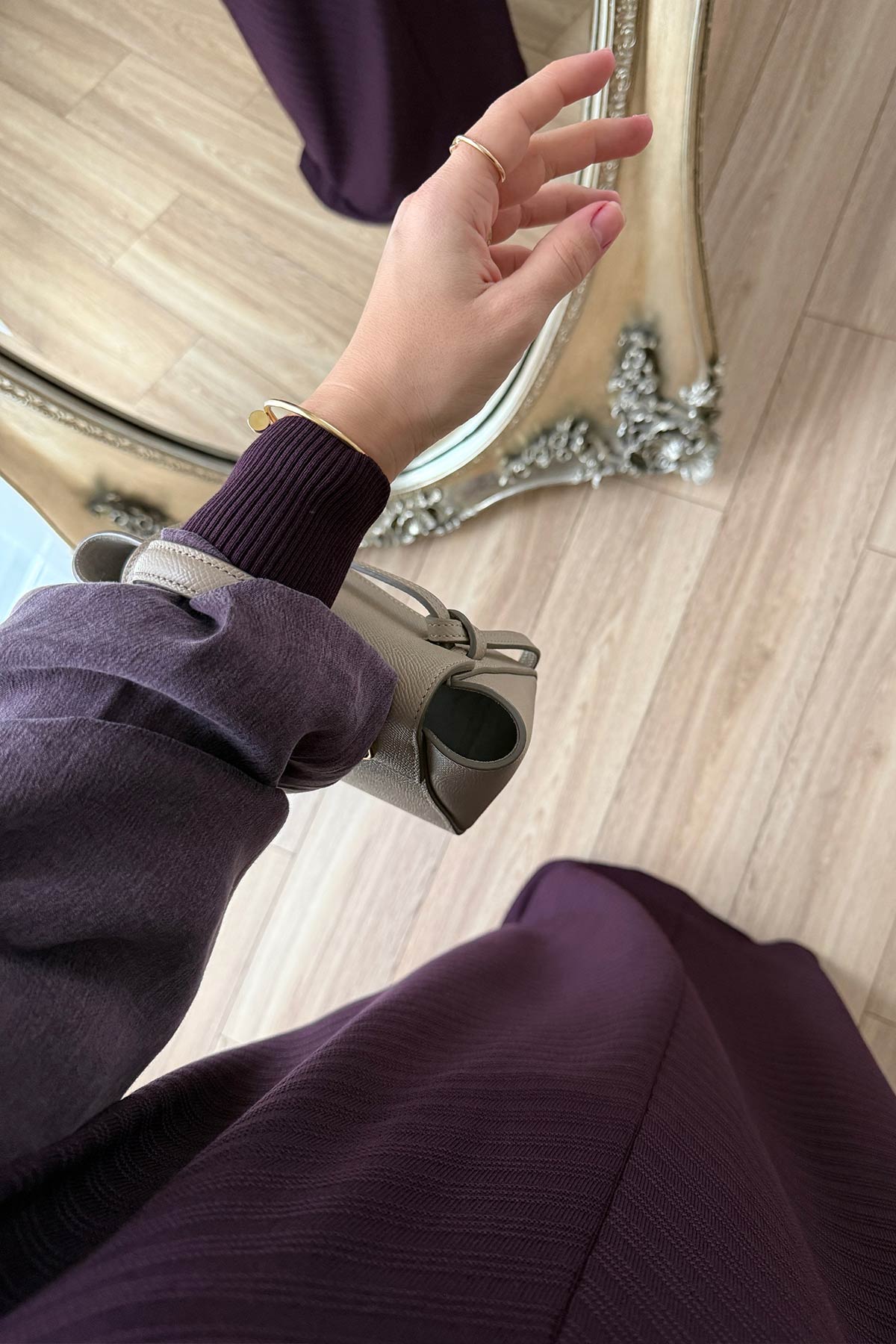 Self-Patterned Mercerized Dress - Plum