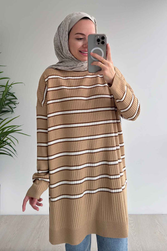 Lady Knitwear Tunic - Beige