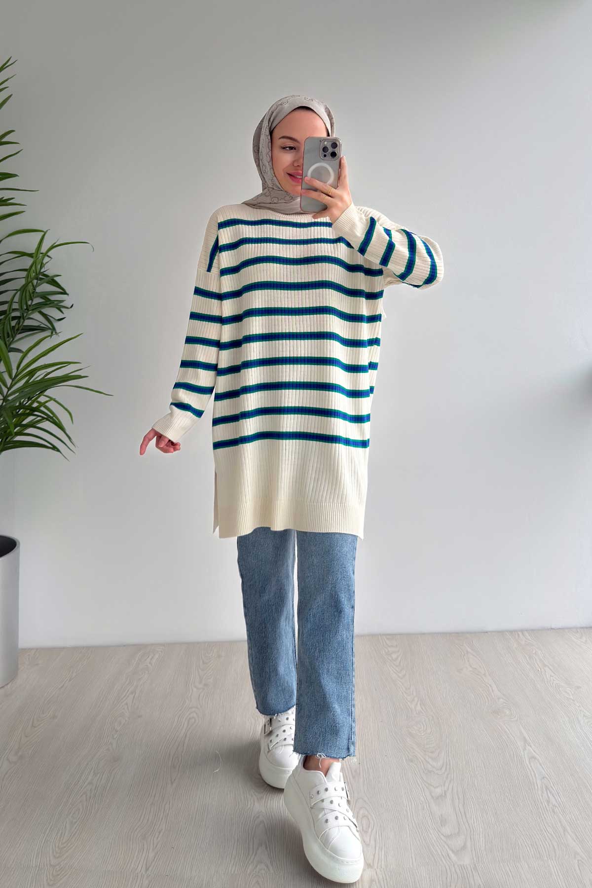Lady Knitwear Tunic - Blue