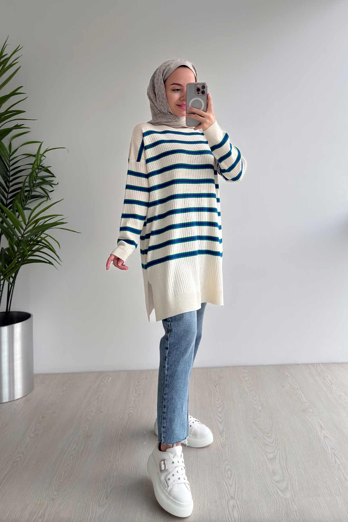 Lady Knitwear Tunic - Blue