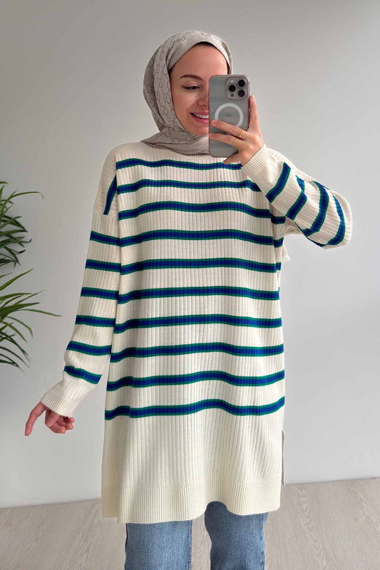 Lady Knitwear Tunic - Blue