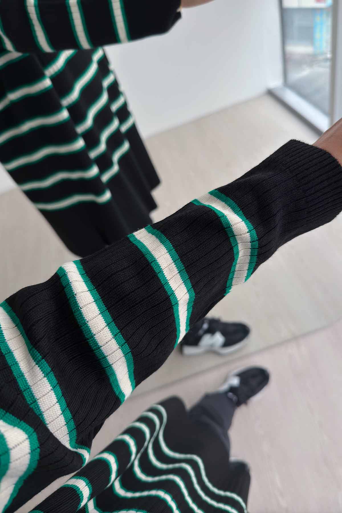 Lady Knitwear Tunic - Black/Green