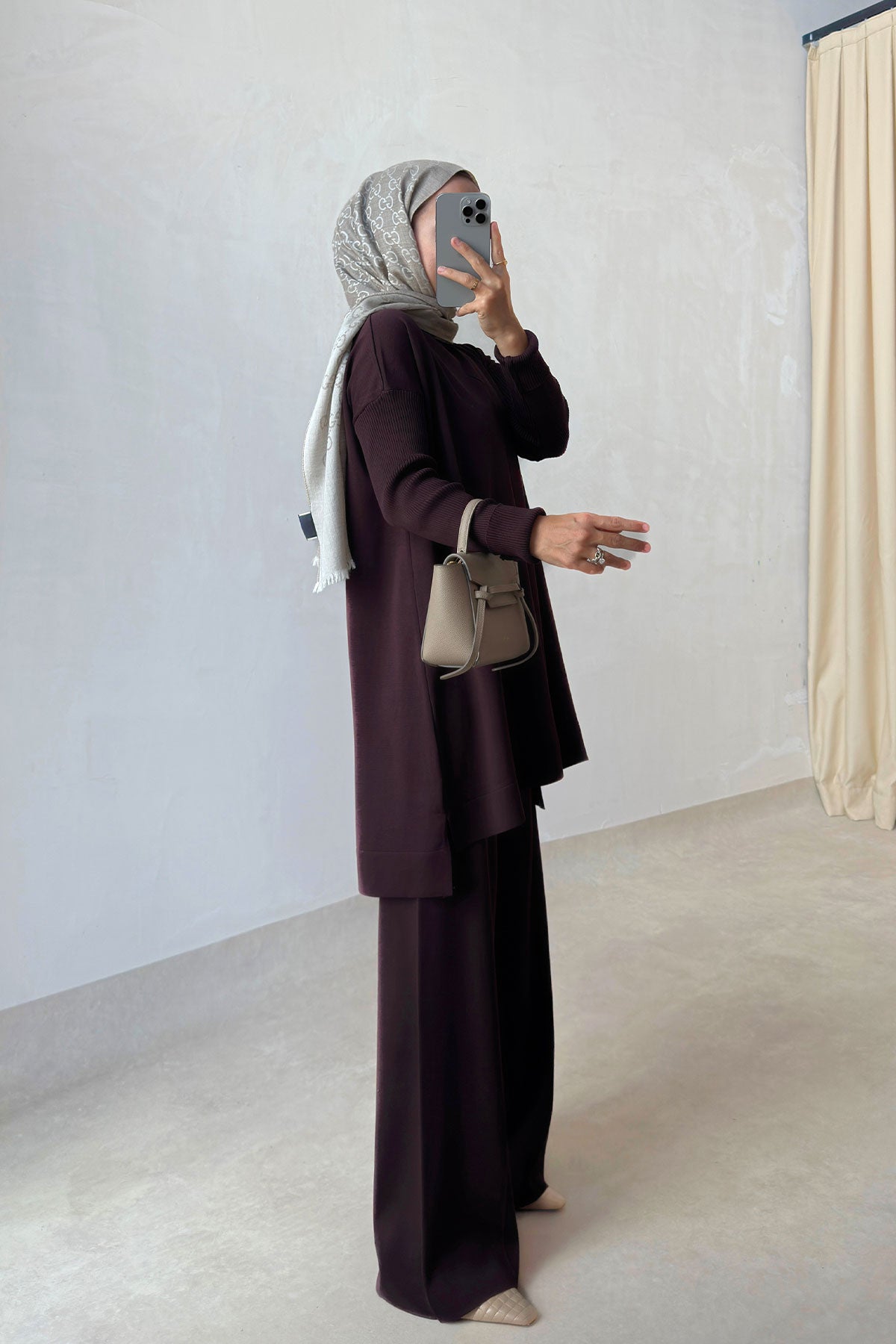 Mira Mercerized Tunic - Brown