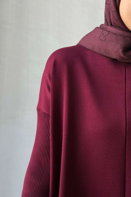 Mira Mercerized Tunic - Burgundy