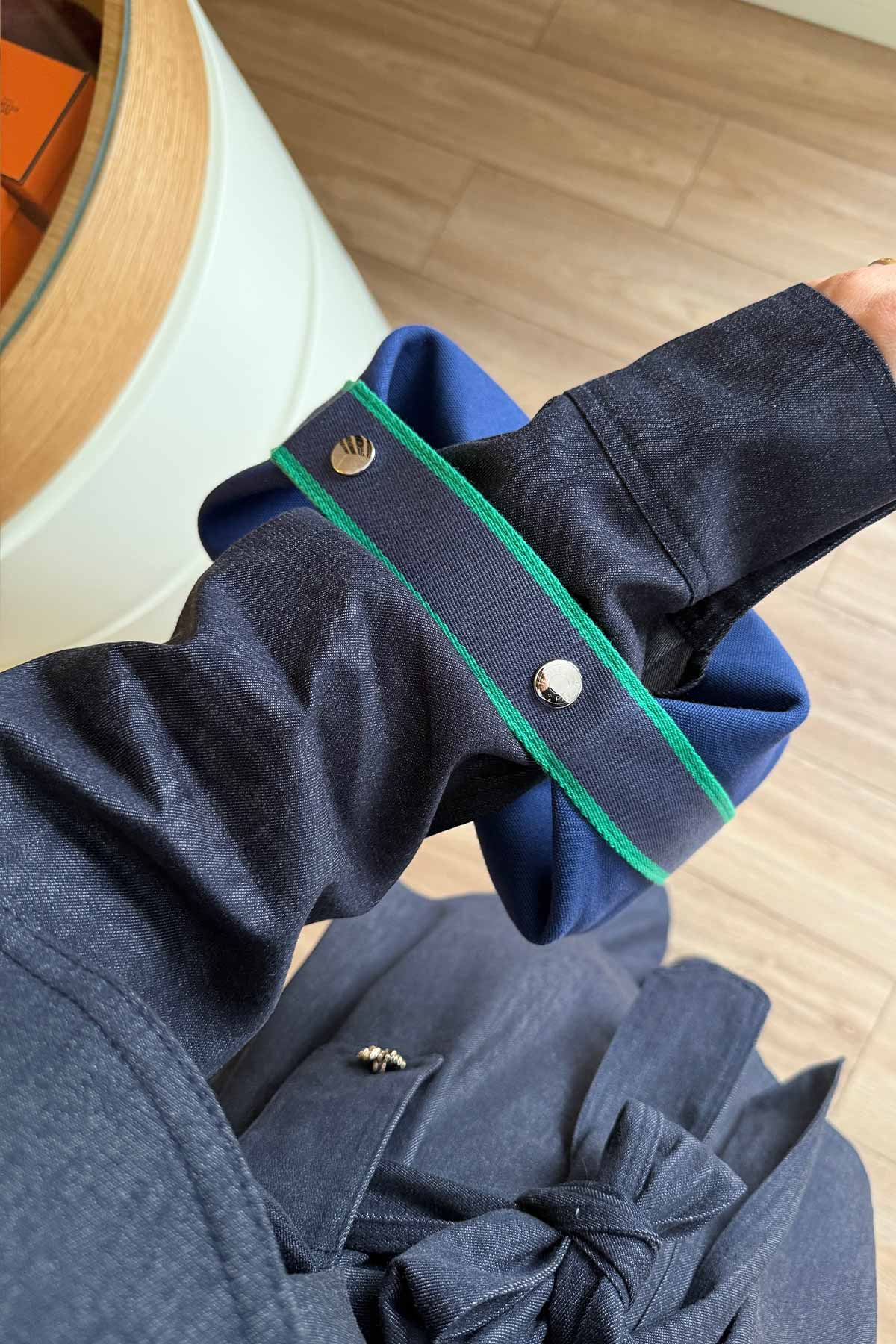 Denim Suit with Cape - Navy Blue