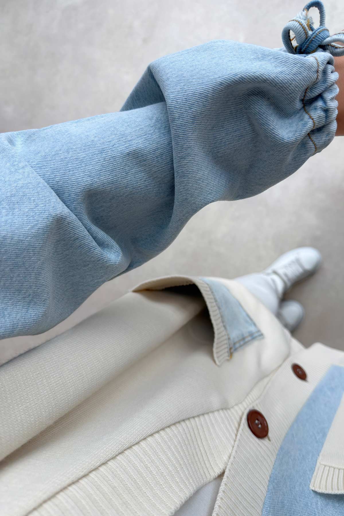 Double Pocket Design Cardigan - Blue