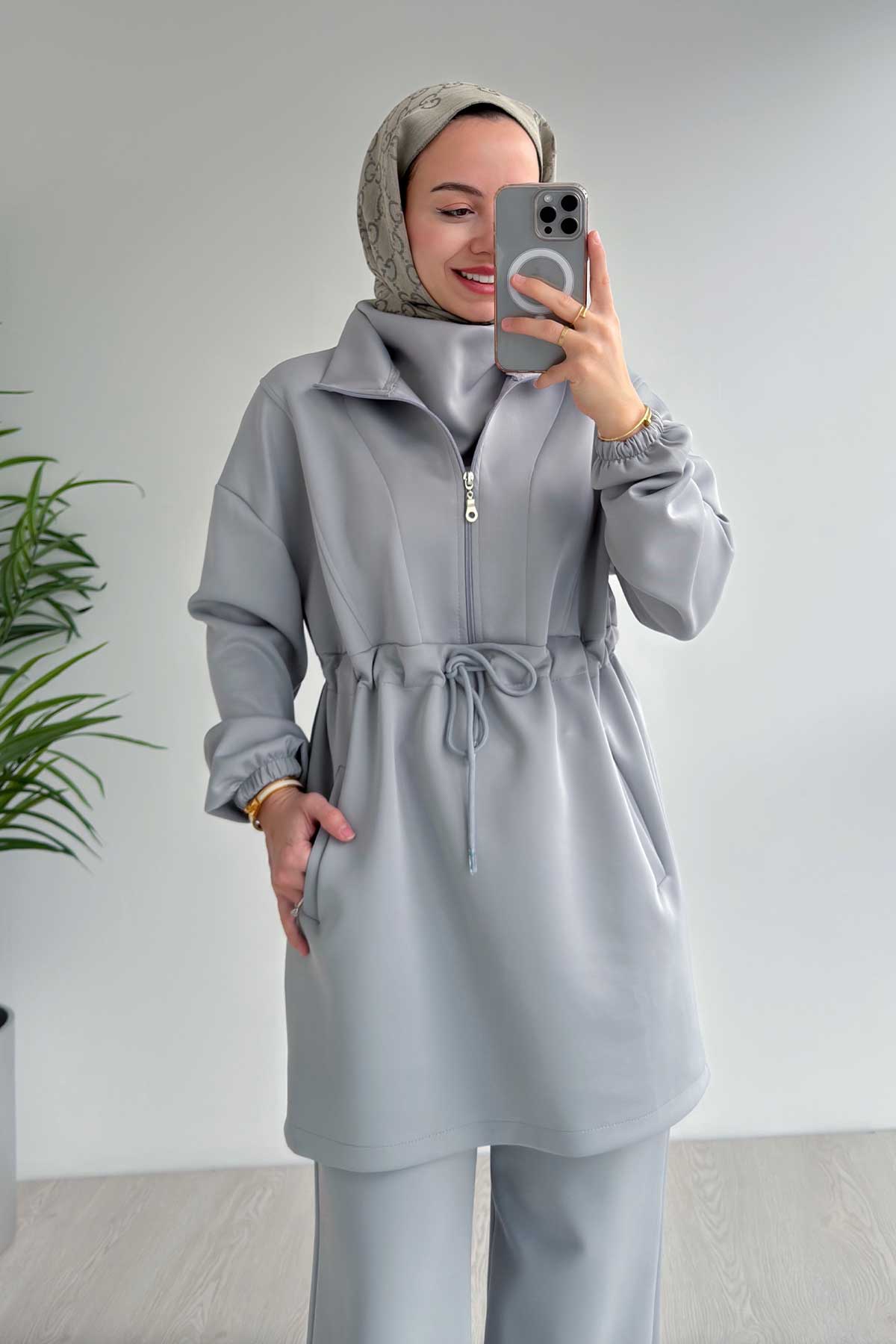 Design Collar Scuba Suit - Grey