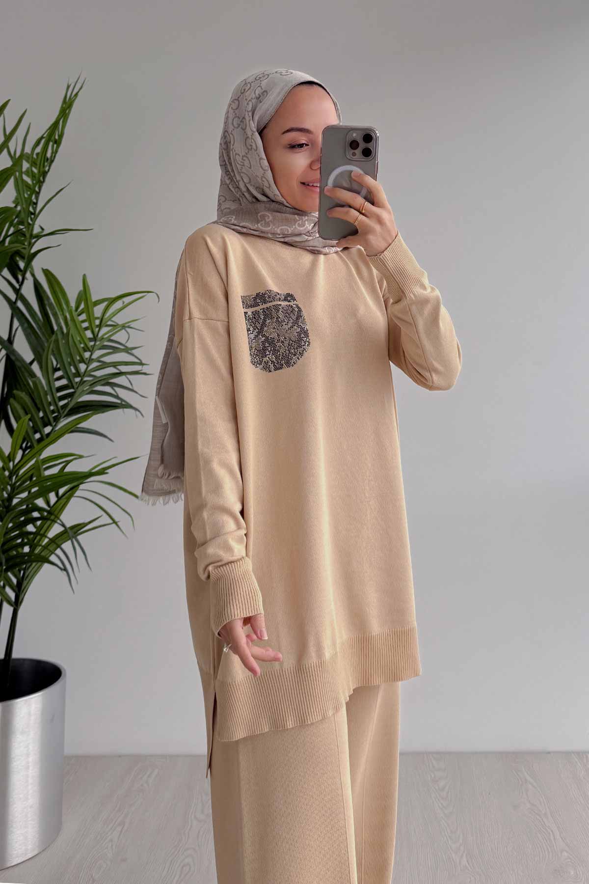 Stoned Pocket Mercerized Suit - Coffee Milk