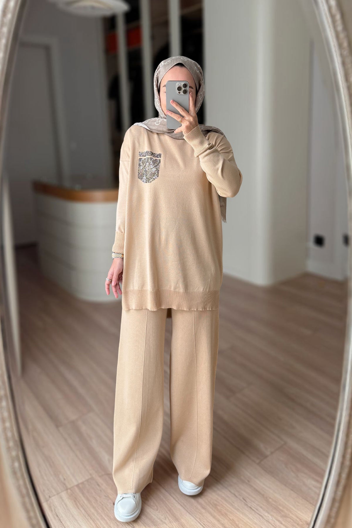 Stoned Pocket Mercerized Suit - Coffee Milk