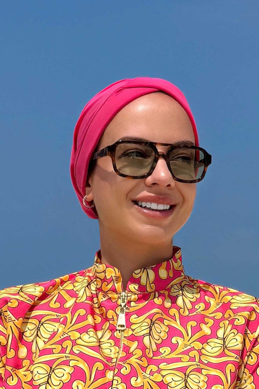 Bow Swimming Cap - Fuchsia