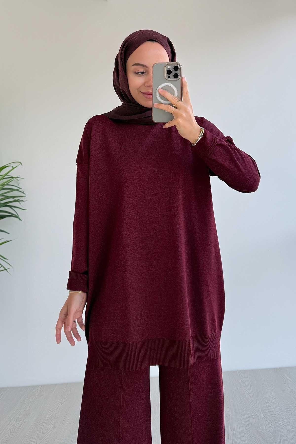 Sparkling Mercerized Suit - Burgundy