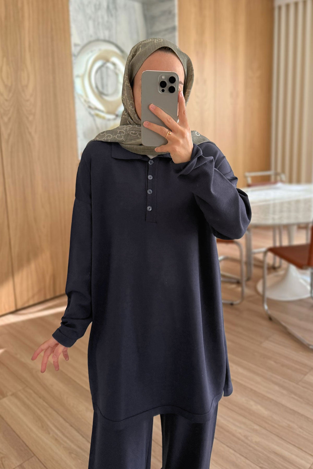 Lina Premium Rayon Suit - Smoke Grey