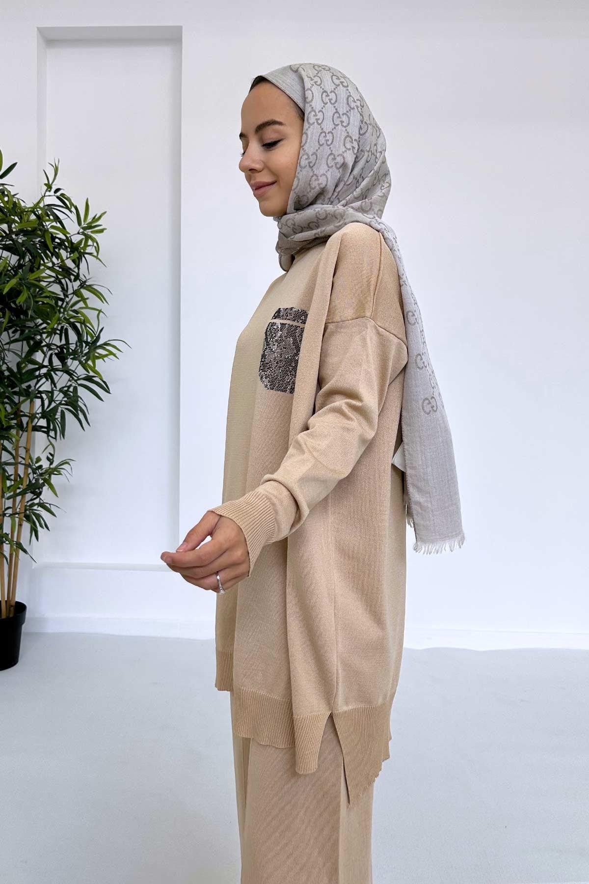 Stone Pocket Mercerized Tunic - Coffee Milk