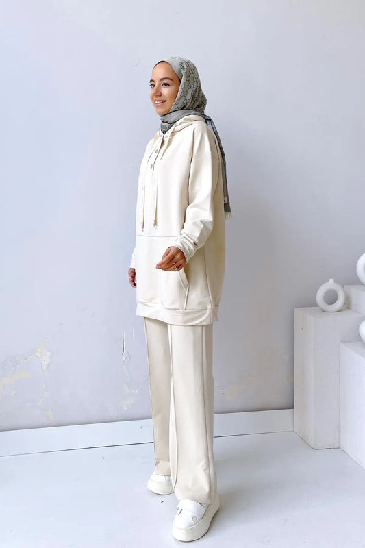 Stud Detail Plenty Trotting Suit - Beige