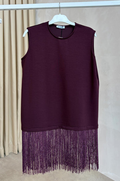 Three-Piece Asymmetric Suit - Burgundy