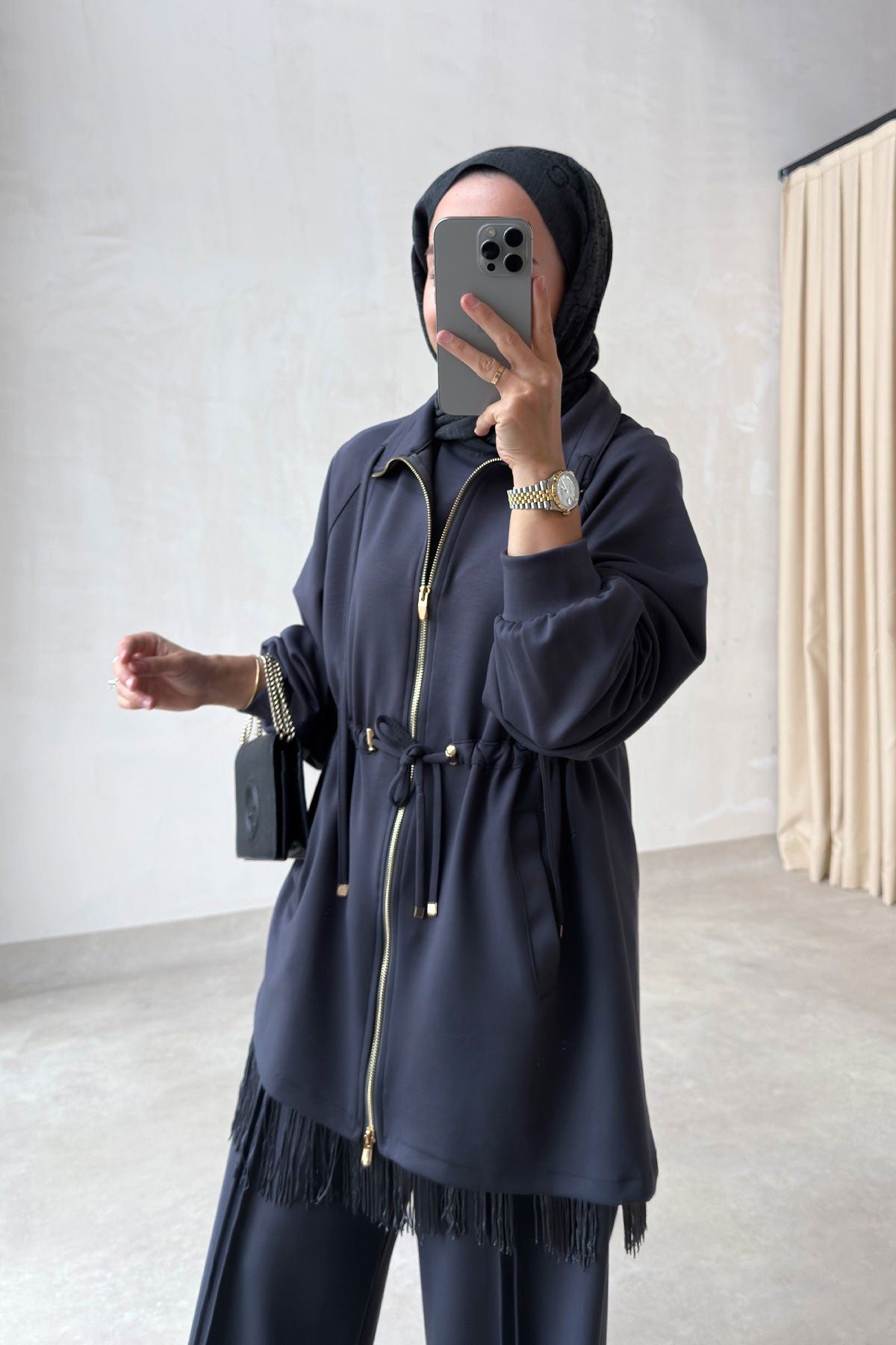 Three-Piece Asymmetric Suit - Charcoal