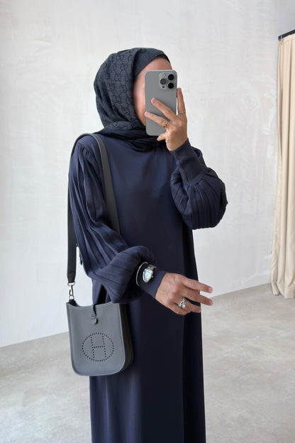 Balloon Sleeve Mercerized Dress - Smoked Colored
