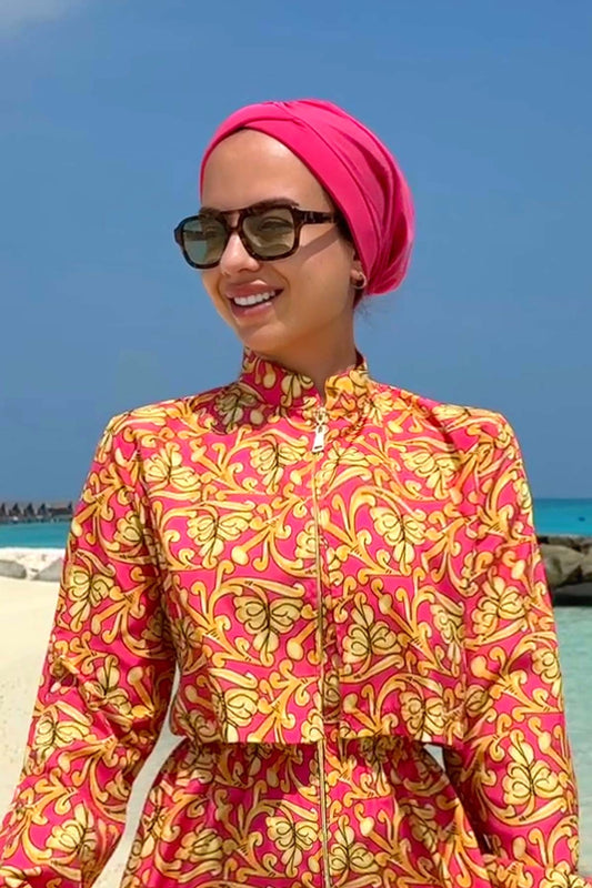 Bow Swimming Cap - Fuchsia
