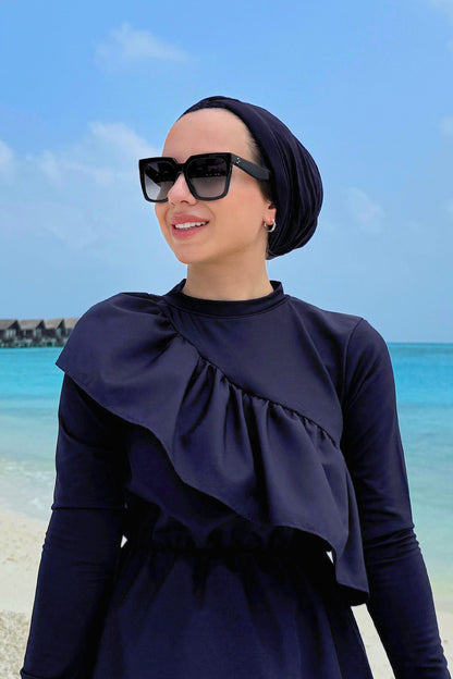 Bow Swimming Cap - Navy Blue