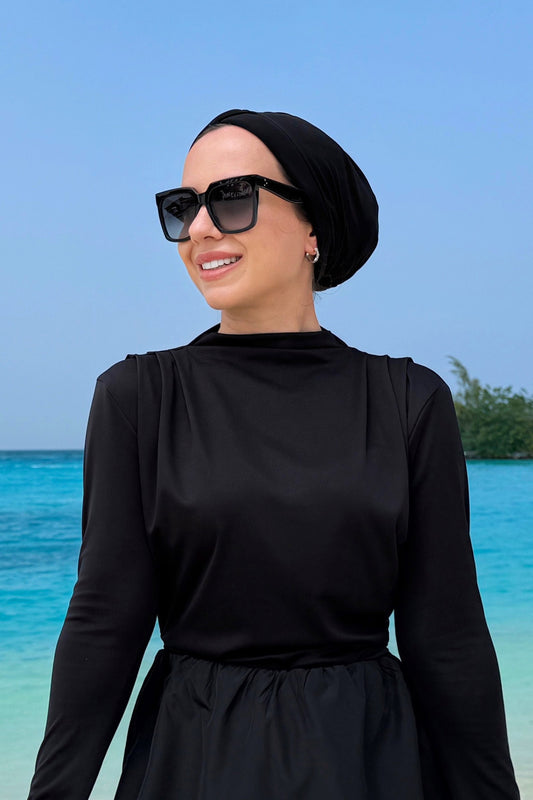 Bow Swimming Cap - Black