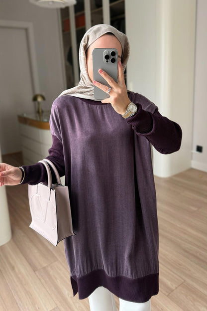Silk Cupra Mercerized Tunic - Plum