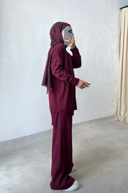 Sparkling Mercerized Suit - Burgundy