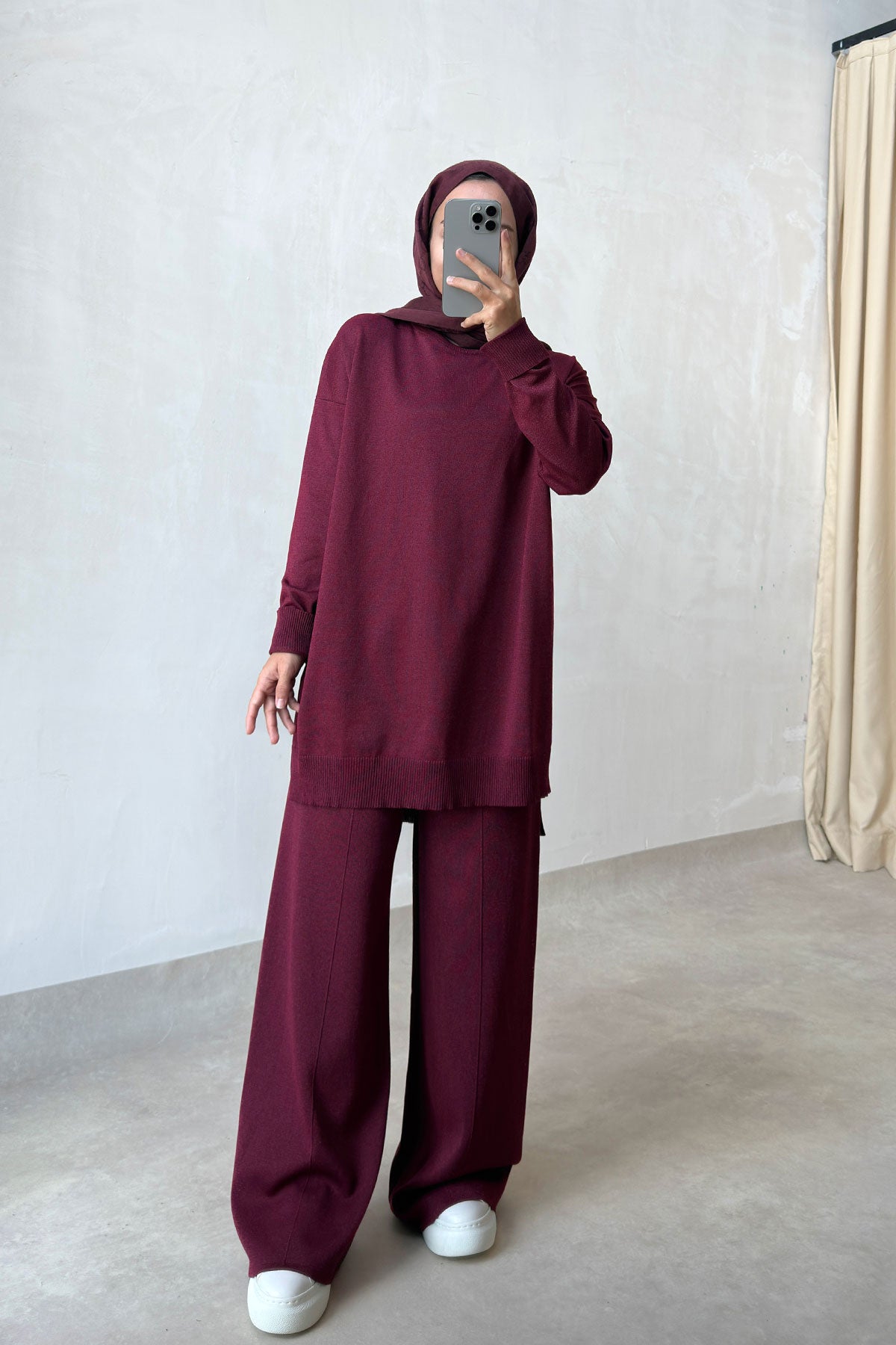 Sparkling Mercerized Suit - Burgundy
