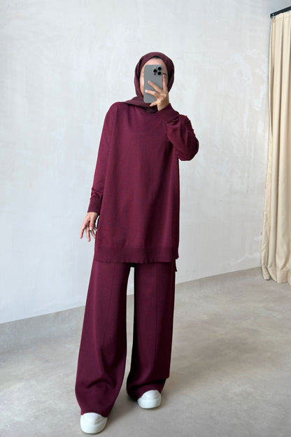 Sparkling Mercerized Suit - Burgundy