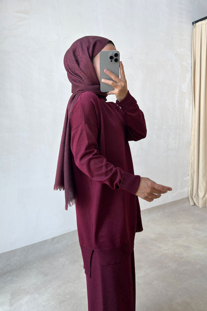 Sparkling Mercerized Suit - Burgundy