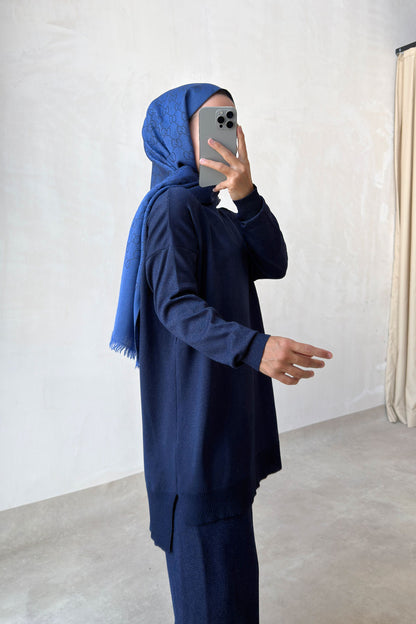 Sparkling Mercerized Suit - Navy Blue