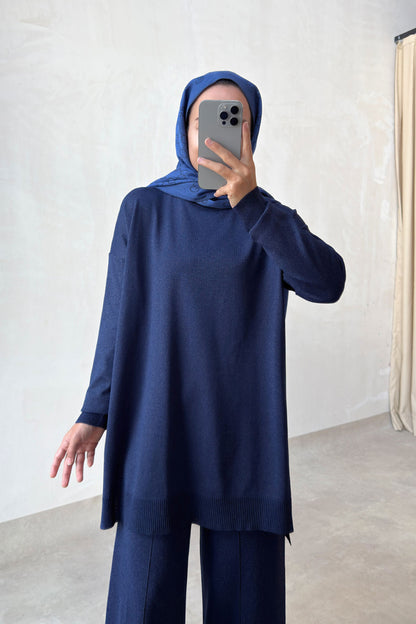 Sparkling Mercerized Suit - Navy Blue