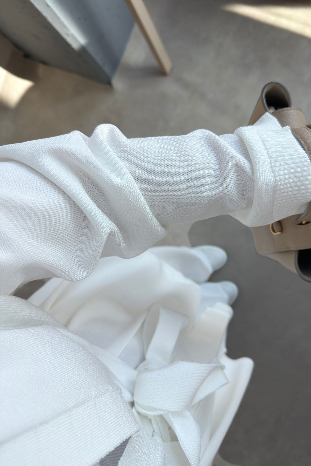 Premium Rayon Two-Piece Suit with Cardigan - White