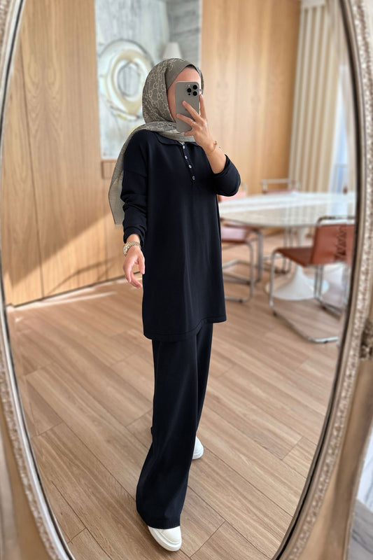Lina Premium Rayon Suit - Black