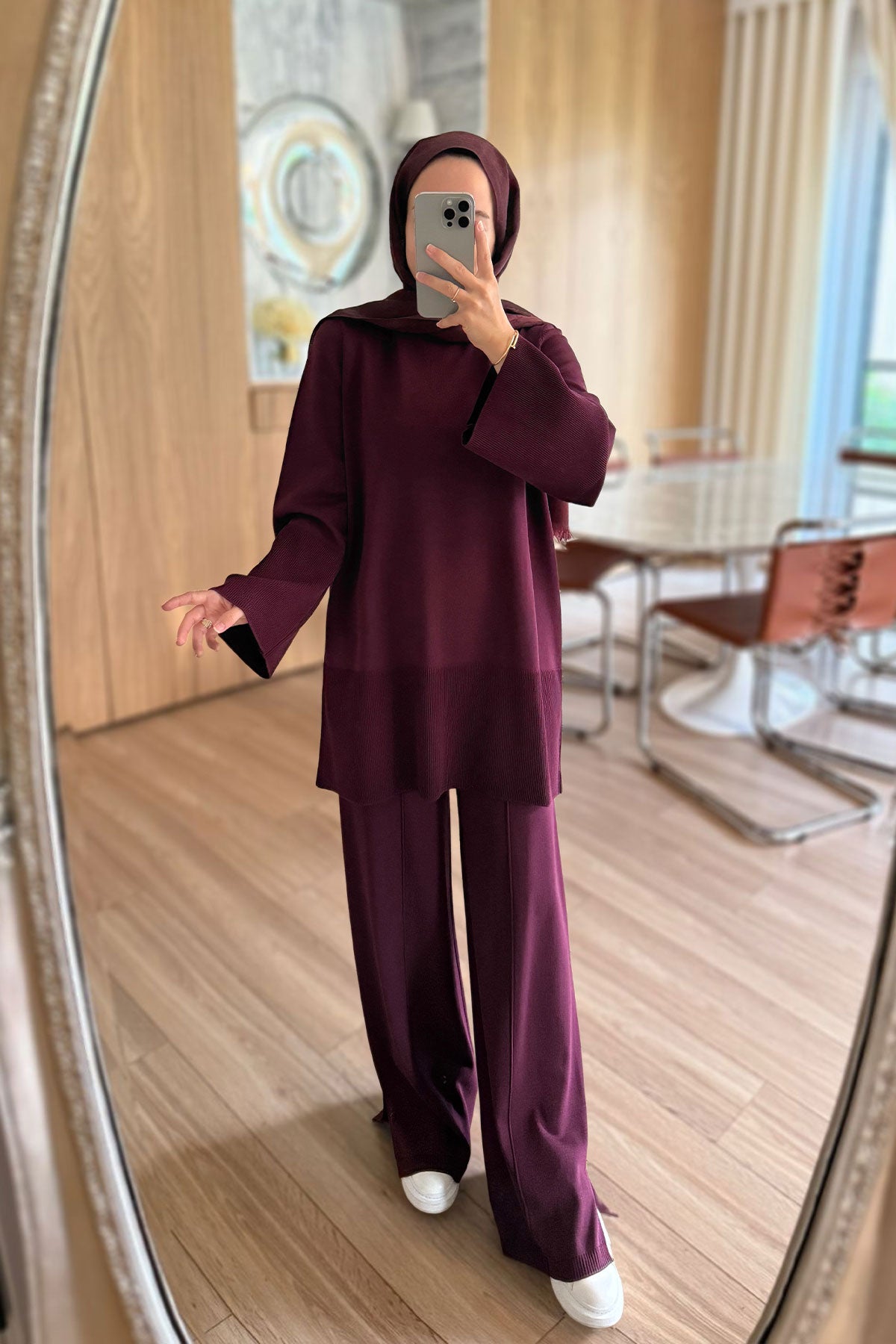 Liora Premium Rayon Suit - Burgundy