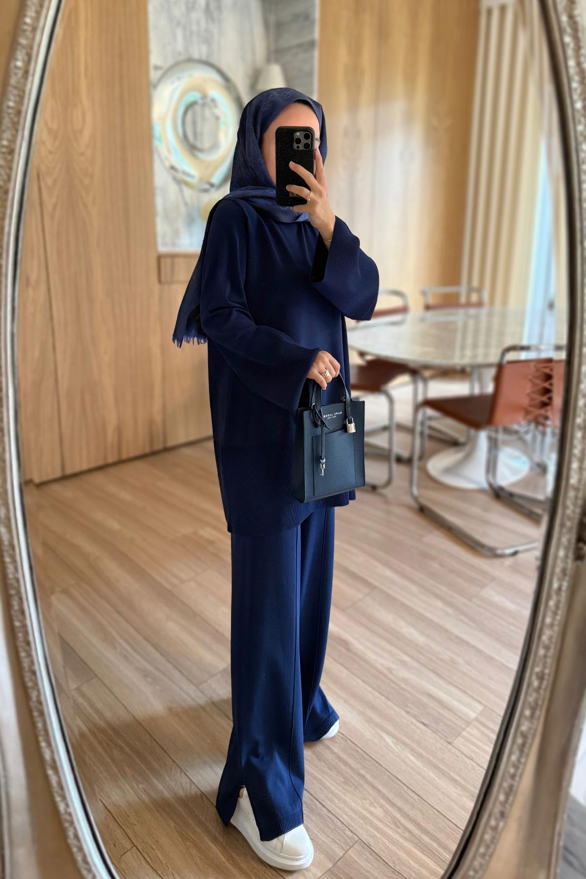 Liora Premium Rayon Suit - Navy Blue