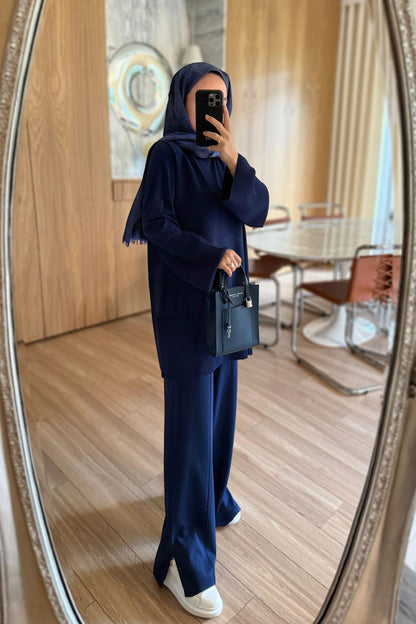 Liora Premium Rayon Suit - Navy Blue