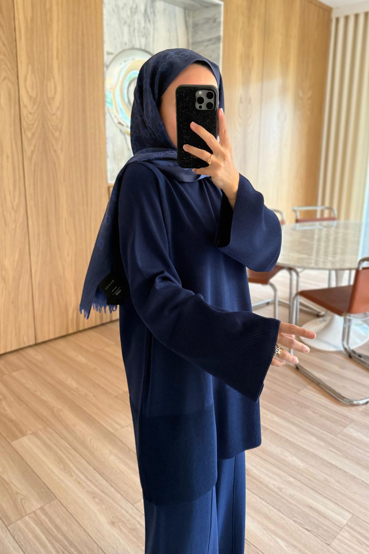 Liora Premium Rayon Suit - Navy Blue