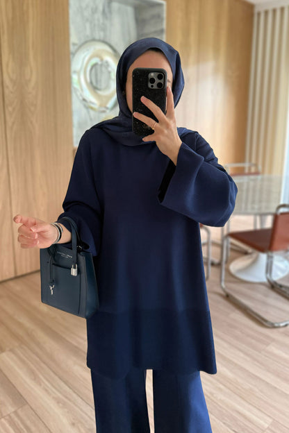 Liora Premium Rayon Suit - Navy Blue