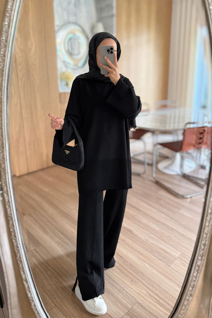 Liora Premium Rayon Suit - Black