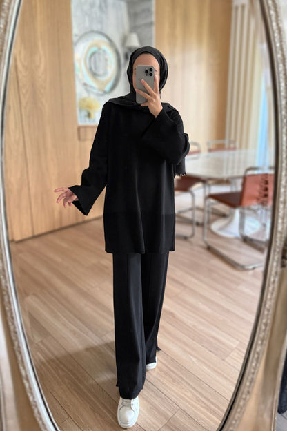 Liora Premium Rayon Suit - Black