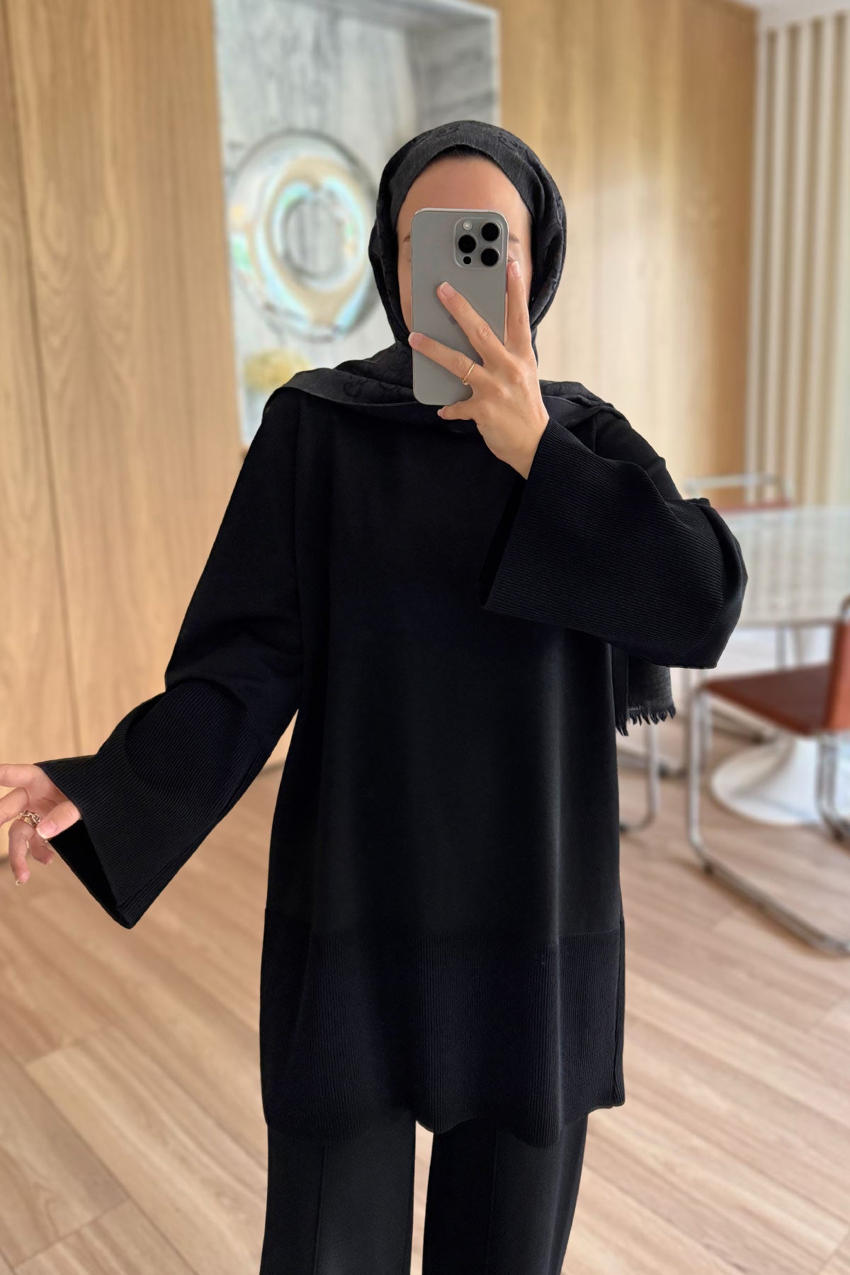 Liora Premium Rayon Suit - Black