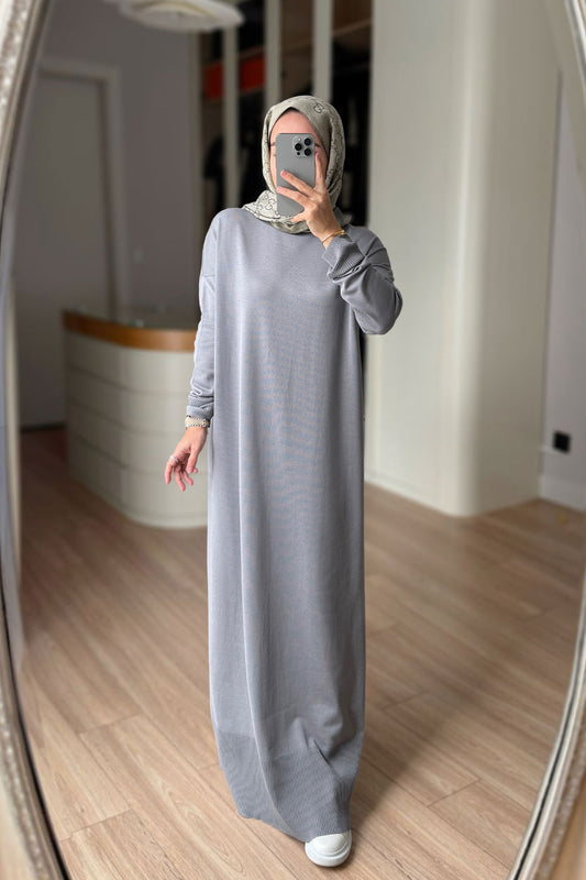 Mercerized Knitwear Dress - Grey