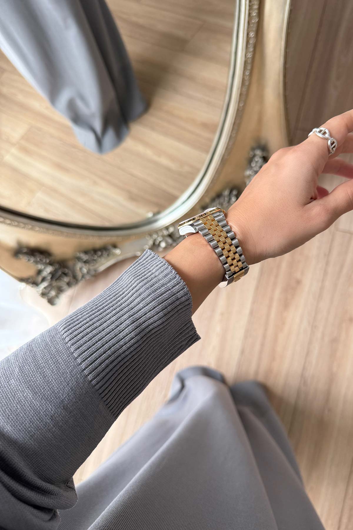 Mercerized Knitwear Dress - Grey