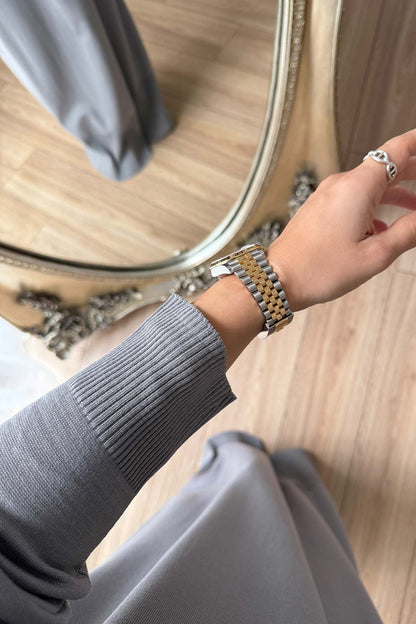 Mercerized Knitwear Dress - Grey