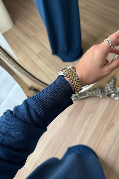 Mercerized Knitwear Dress - Petrol